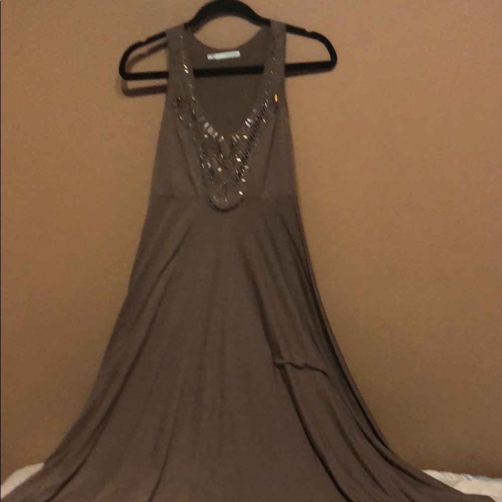 Maurice’s grey embellished maxi dress.